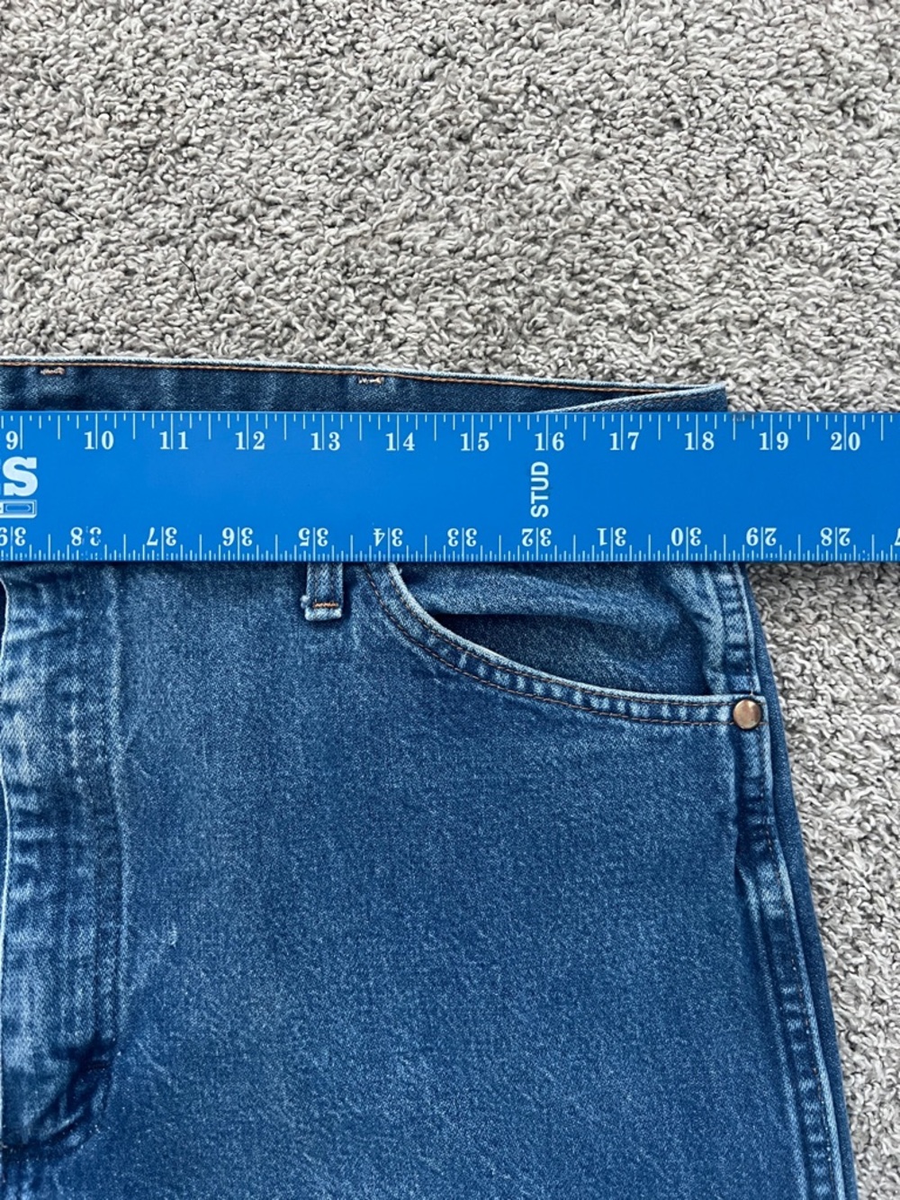 Wrangler 13MWZPW Cowboy Cut Men's Straight-Leg Blue Denim Jeans - Size 38x30 - Picture 9 of 13